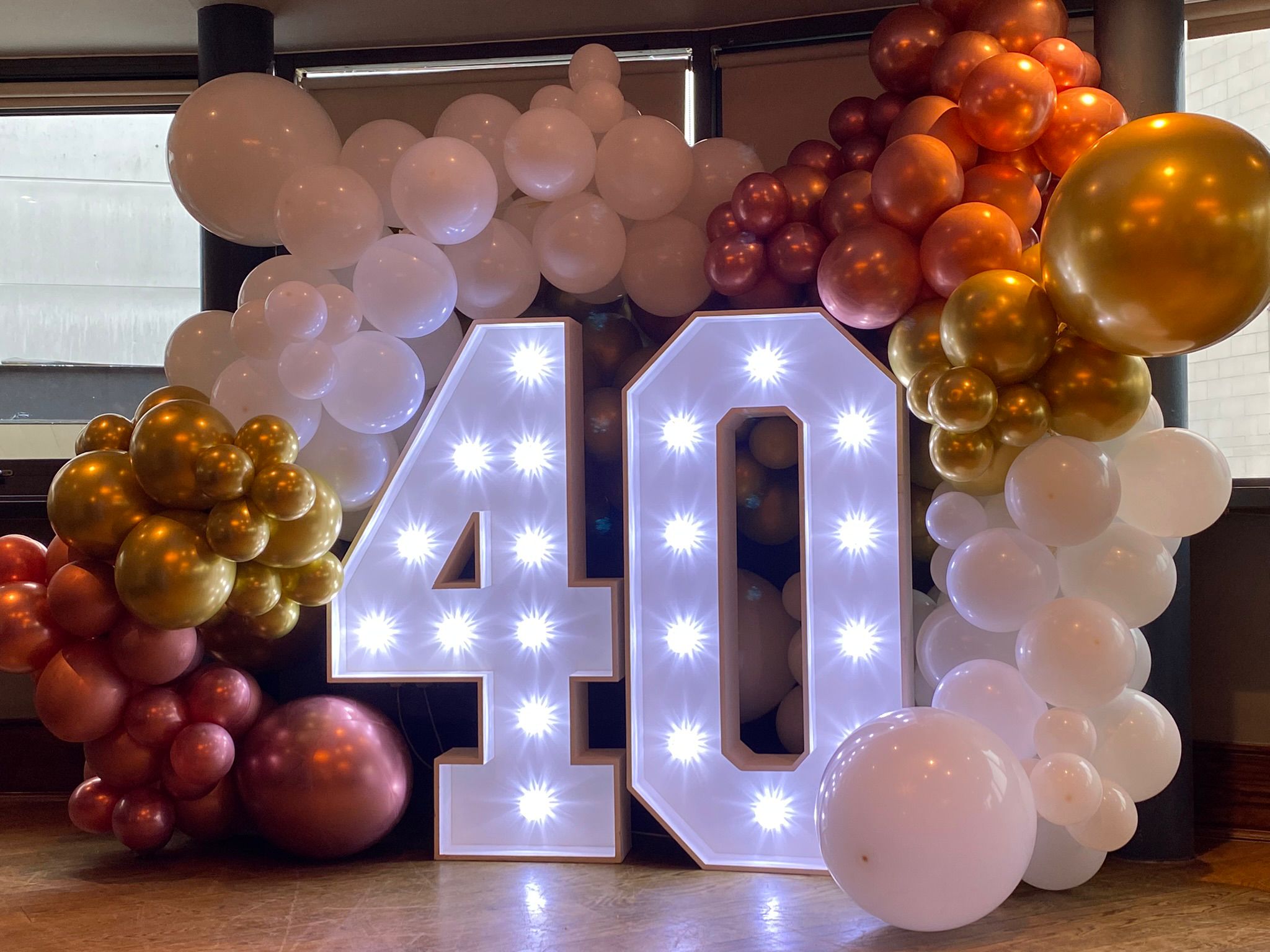 Number balloon display for milestone birthdays or events